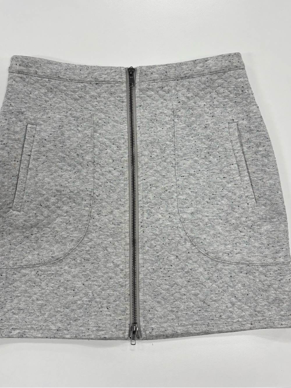 Hem & Thread Gray Zip-Front Mini Skirt